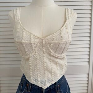 Corset-Style Crop Top with Built-In Cups